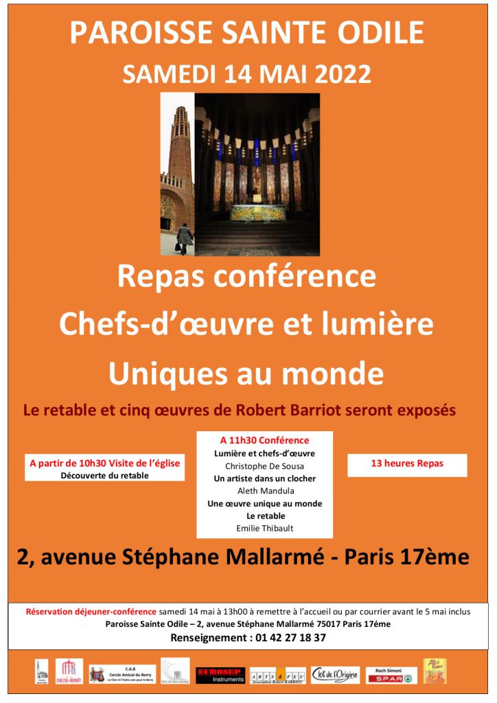 R Barriot église ste Odile Parisconference repas du 14 mai