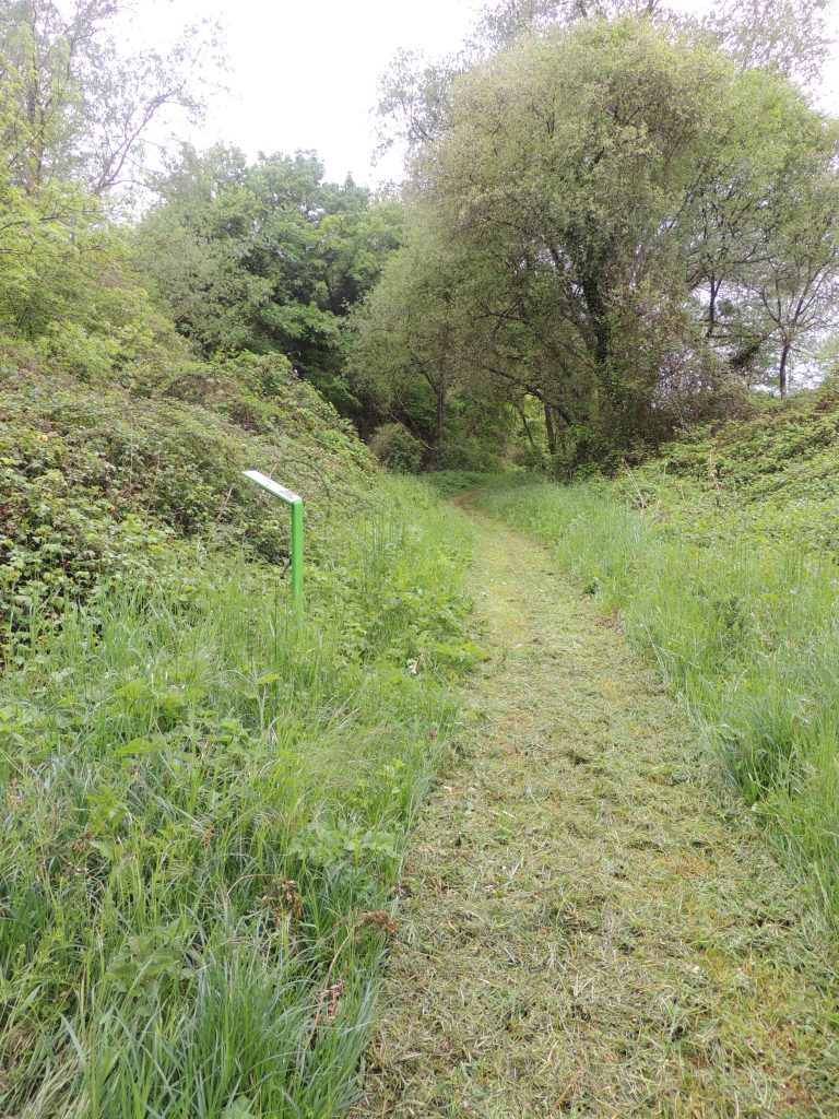 sentier avec panneau